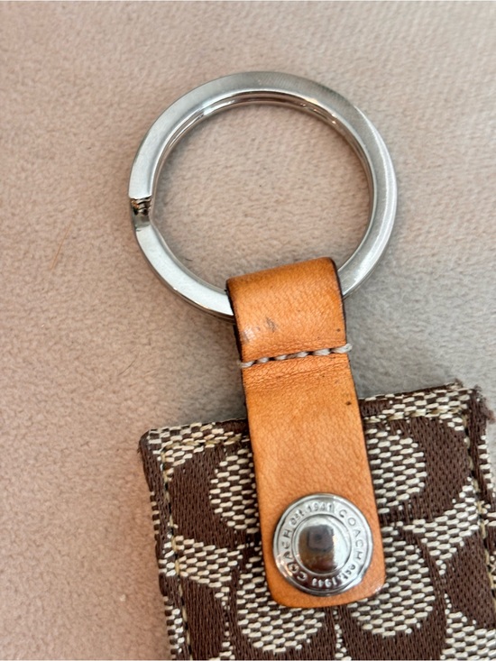 COACH Vintage Picture Frame Bag Charm In Signature Canvas